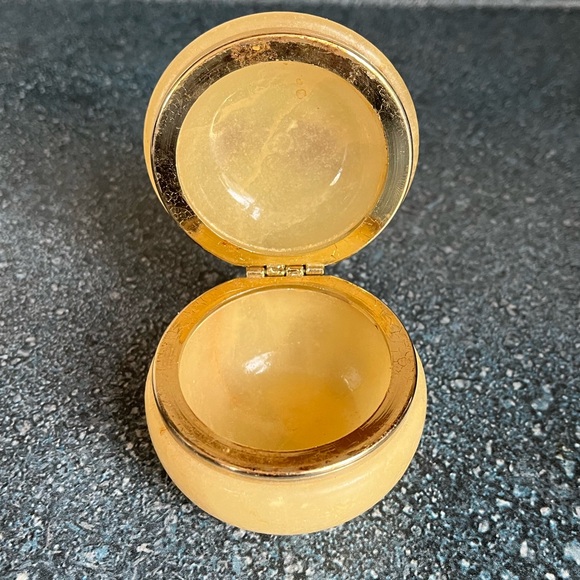 VINTAGE ITALIAN ALABASTER FLOWER TRINKET JEWELRY BOX from 1960s Nordstrom - Picture 3 of 10